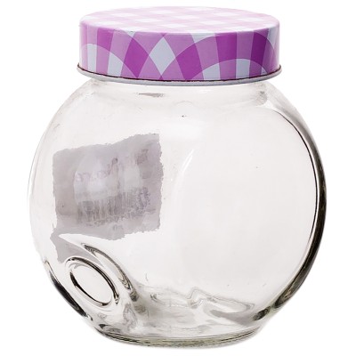 Consol Broadway Jar With Purple & White Lid