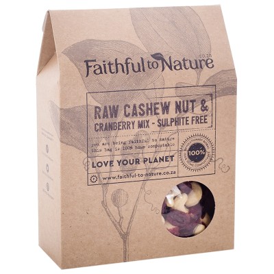 Faithful to Nature Raw Cashew Nut & Cranberry Mix - Sulphite Free