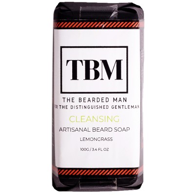 The Bearded Man Cleansing Beard Soap - Charcoal, Clay & Lemongrass