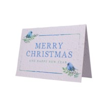 Growing Paper Card Merry Christmas Blue