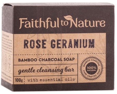Faithful to Nature Bamboo Charcoal Soap - Rose Geranium