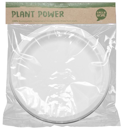 GREEN HOME Sugarcane Plates in Compostable Bag (22cm)
