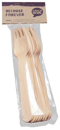 GREEN HOME Wooden Forks in Compostable Bag