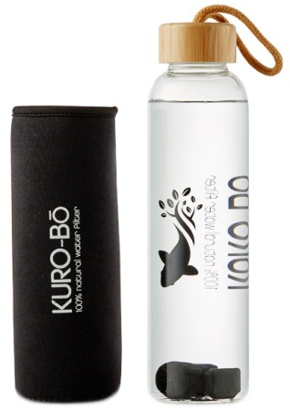 Kuro-Bo Go-Eco Glass Water Bottle 550ml