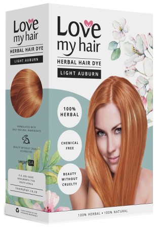 Love My Hair 100% Herbal Hair Dye - Light Auburn