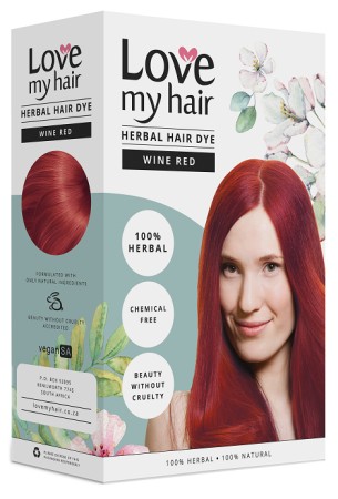 Love My Hair 100% Herbal Hair Dye - Wine Red