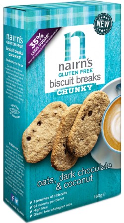Nairn's Gluten Free Biscuits Breaks Chunky - Oats, Dark Chocolate & Coconut