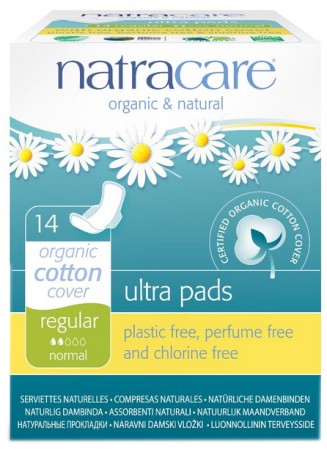 Natracare Organic Cotton Ultra Pads with Wings Regular (14)