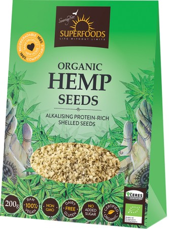Soaring Free Superfoods Organic Shelled Hemp Seeds 