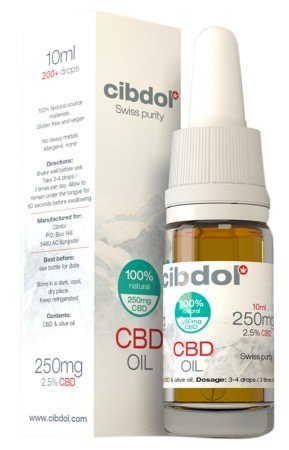 Cibdol CBD Oil MILD, 2.5% CBD (250mg)