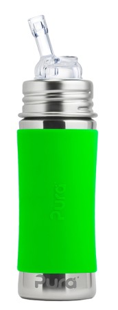 Pura Stainless Steel Green Straw Bottle