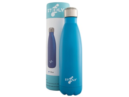 Steely Insulated Water Bottle - Matte Blue