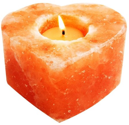 Saltpur Heart shaped Himalayan Salt Candle Holder